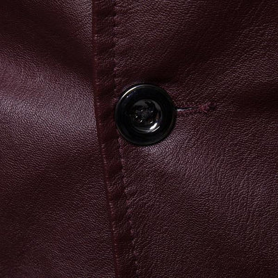 Men's Vintage Lapel Two Button Leather Blazer
