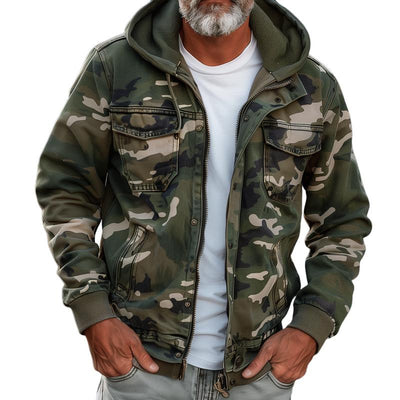 Hudson – Men’s Camo Cargo Jacket with Hood & Utility Pockets