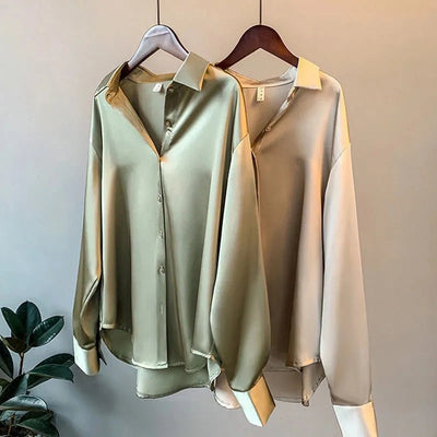 BRIGET ELEGANT WOMAN'S SATIN SHIRT