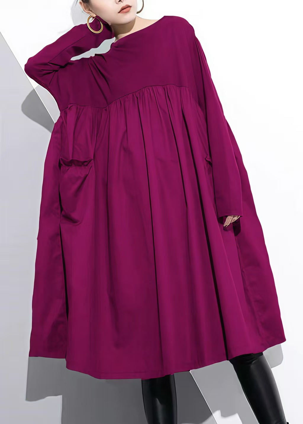 Elegant Black Cotton Shift Dress