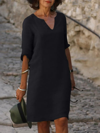 Sabine™ | Elegante V-hals jurk met buikbedekking