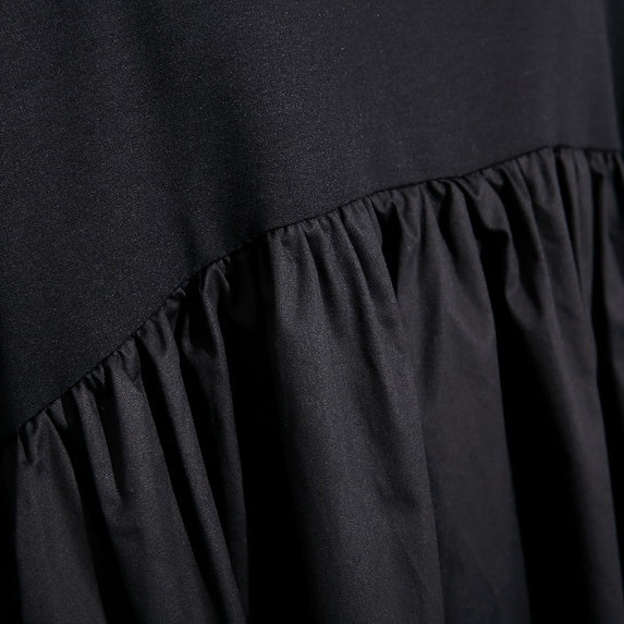 Elegant Black Cotton Shift Dress