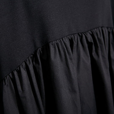 Elegant Black Cotton Shift Dress